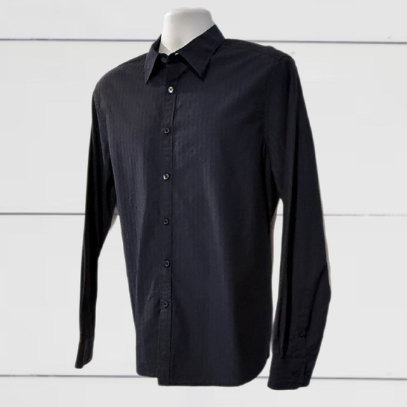 Kenneth Cole New York Men’s Blue Dress Shirt with Tonal Stripes - Size Large - Picture 3 of 13